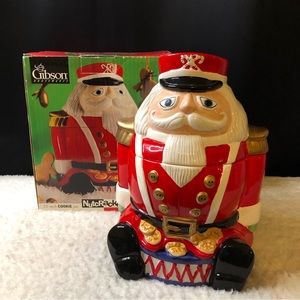 Vintage 1997 Gibson Housewares Large Ceramic Hand Painted Nutcracker Cookie Jar